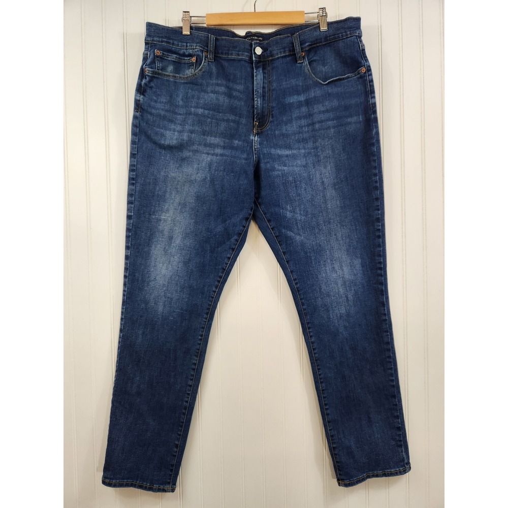 Lucky Brand 410 Athletic Straight Mens Blue Jeans 42x30 Medium Wash Denim